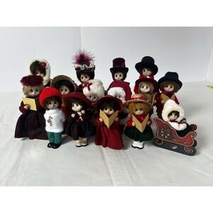 Vintage Lot Of 15 Mimsy Collectibles Christmas Holiday Carolers Hand painted